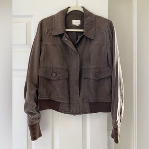 Club Monaco brown bomber jacket